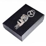 Rhinestone silbato llave cadena con caja view 2
