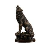Adorno animal de lobo rugiente view 2
