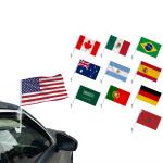 Coupe du monde drapeau de voiture en polyester avec poteau view 2
