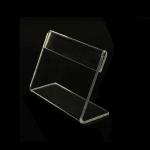 Soporte de pantalla acrílica transparente en forma de l view 2
