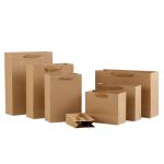 Bolsa de mango de papel kraft reutilizable view 1