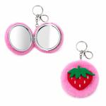 Miroir de maquillage en peluche de fraise view 2