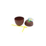 500 ml taza de coco con paja de flor view 1