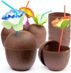 500 ml taza de coco con paja de flor view 2