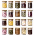 Pots d'épices en verre 2oz avec couvercle en bambou view 2