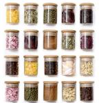 Pots d'épices en verre de 3 oz avec couvercle en bambou view 2