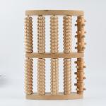 Rouleau masseur de double pied en bois naturel view 2