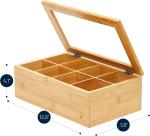 Caja de almacenamiento de té bambú view 4