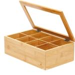 Caja de almacenamiento de té bambú view 3