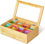 Caja de almacenamiento de té bambú view 1