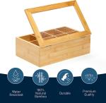 Caja de almacenamiento de té bambú view 2