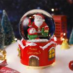 Boule à neige de noël avec lumière et musique view 2