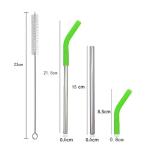 Ensemble de paille métallique avec pointe en silicone view 2