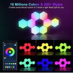 8 feux muraux hexagonaux pack rgb panneau view 3