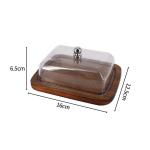 Plato de mantequilla de cristal con tapa view 3