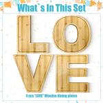 4pcs en bois amour charcuterie board lettre view 1