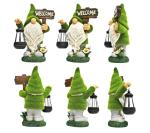 Statue de gnomes de jardin solaire avec lanterne view 2