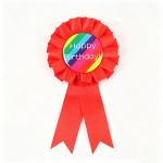 Insignia de roseta satinada personalizado view 1