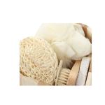 Plateau en bois ensemble de bain de lofah naturel view 2