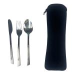 Utensilios ecológicos de acero inoxidable en bolsa de carga view 2