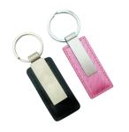 Rectangle porte-clés avec cuir et anneau view 2