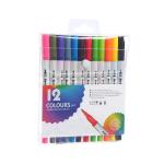 12 stylos aquarelles lavables à double extrémité view 2