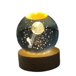 3d galaxie cristal boule lumière de nuit view 3