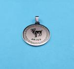 Collier en acier inoxydable pendentif rond view 1