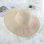 Large bord de plage broderie chapeau view 7