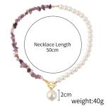 Collier en pierre naturelle et perles view 7