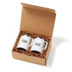 320ml capacidad 2 tazas con caja de regalo de papel de cinta raffia conjunto view 2