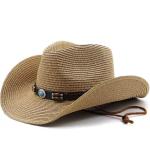 Chapeau de paille de cowboy décoré view 1
