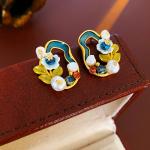 Pendientes de perlas vintage con caja de salida view 3
