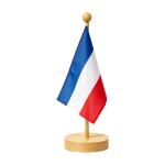 Support de table en bois avec drapeau view 1