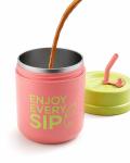 Dopamina color de acero inoxidable tumbler con paja view 2