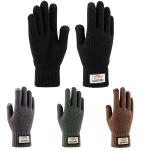 Écran tactile double couche gants tricotés d'hiver pour les hommes view 1