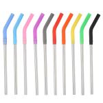 Paille métallique avec pointes en silicone (ensemble) view 2