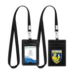 Soporte de placa id de cuero con lanyard view 1