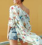 Haut de kimono en mousseline imprimé floral d'été view 5