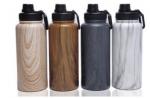 Bois ton en acier inoxydable bouteille d'eau 32oz view 2