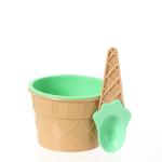 Bol de crème glacée couleur bonbons avec cuillère view 2