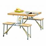 Table et chaise en siamois en bois portable view 2
