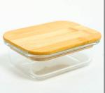 Récipient de stockage alimentaire avec couvercle en bambou view 1
