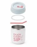 Dopamina color de acero inoxidable tumbler con paja view 3