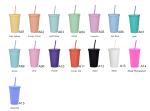 Bourdon mural double 16oz avec couvercle et paille view 3