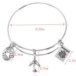 Caméra avion coeur forme pendentif bracelet en métal view 3