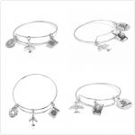 Caméra avion coeur forme pendentif bracelet en métal view 2